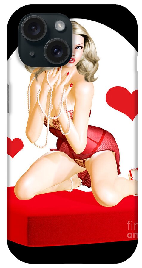 Valentine iPhone Case featuring the digital art Valentines Pin-Up by Alicia Hollinger