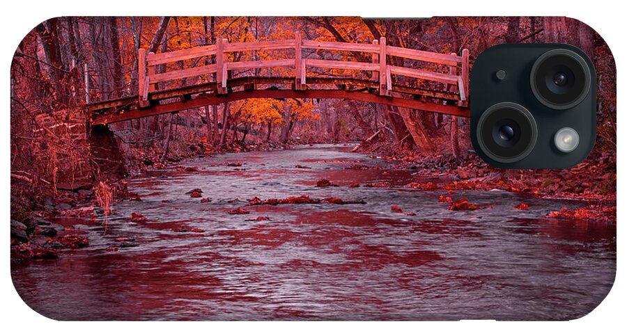 Autumn iPhone Case featuring the photograph Valley Creek Bridge in Autumn by Michael Porchik