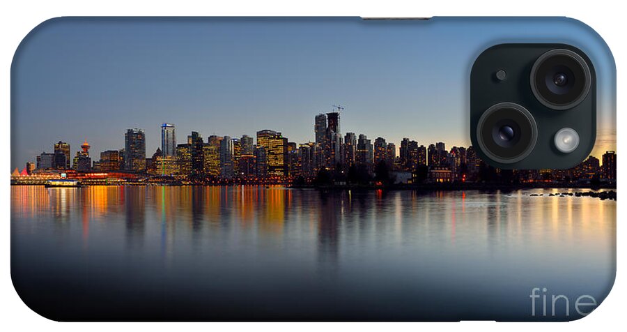 Terry Elniski Photography iPhone Case featuring the photograph Vancouver Sunset Skyline by Terry Elniski