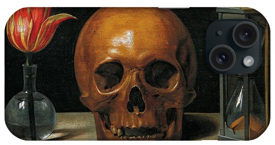 Painting; 17th Century Painting; Mythology; Allegory; Europe; France; Champaigne Philippe De; Death; Vanitas; Dead iPhone Case featuring the painting Vanity by Philippe de Champaigne