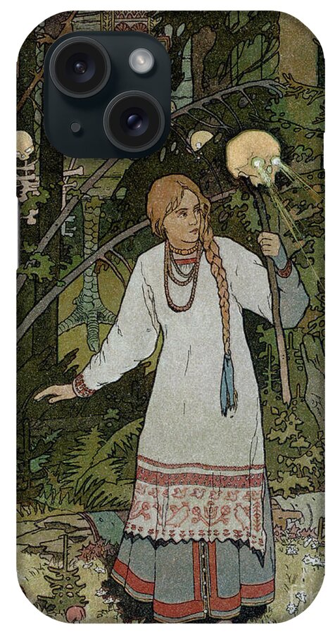Horror iPhone Case featuring the painting Vassilissa in the Forest by Ivan Bilibin