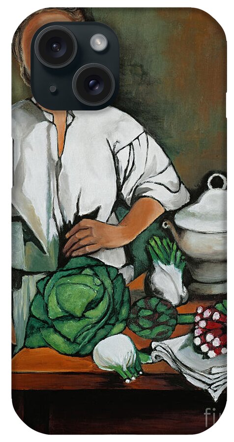 Art Print iPhone Case featuring the painting Vegetable Lady Wall Art by William Cain
