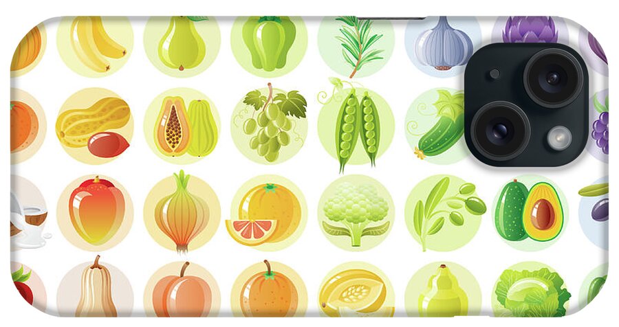 Nut iPhone Case featuring the digital art Vegetarian Rainbow Withe Fruits by O-che