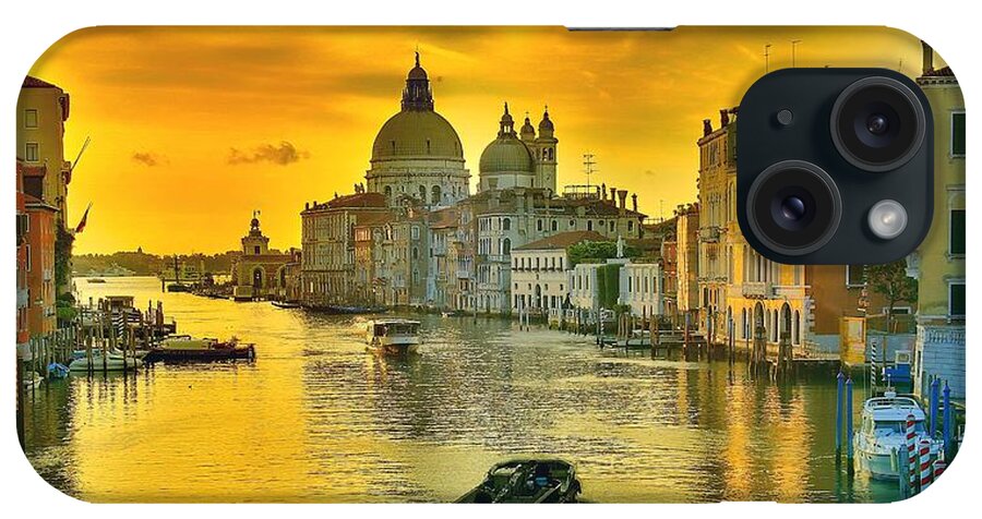 Venice 3 Hdr iPhone Case featuring the photograph Golden Venice 3 HDR - Italy by Maciek Froncisz