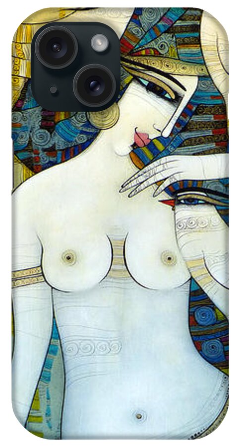 Venus iPhone Case featuring the painting Venus With Doves by Albena Vatcheva