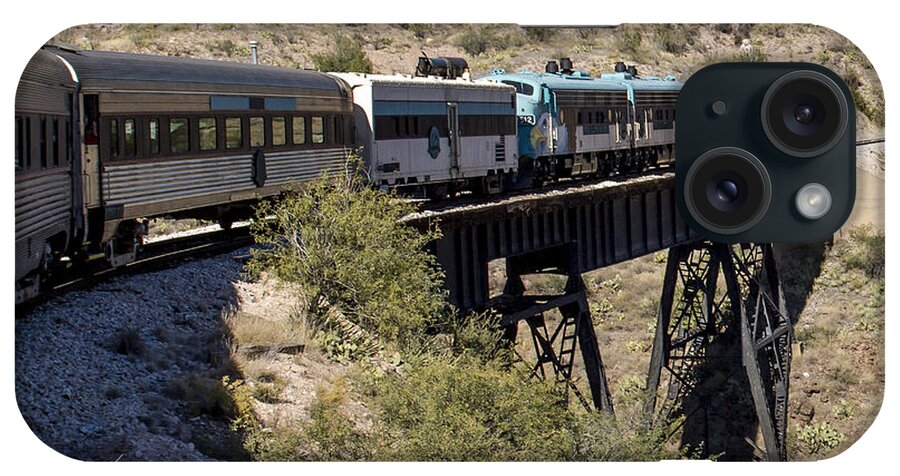 Clarkdale Arizona iPhone Case featuring the photograph Verde Canyon Railway on Trestle by Jim Moss