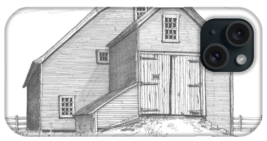 Barns iPhone Case featuring the drawing Vermont Barn by Richard Wambach