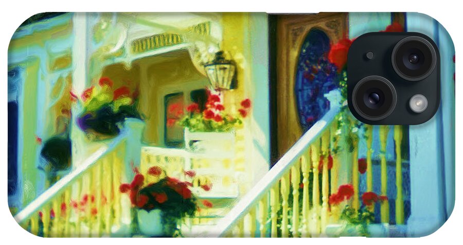 Mackinaw Island iPhone Case featuring the digital art Victorian Sunshine by Liz Evensen