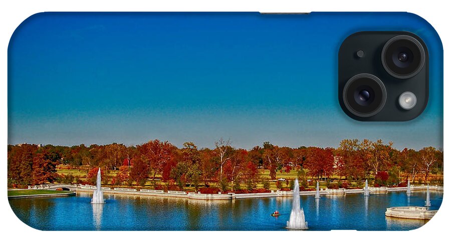 Landscape Photography iPhone Case featuring the photograph View from Art Hill Forest Park Missouri by Peggy Franz