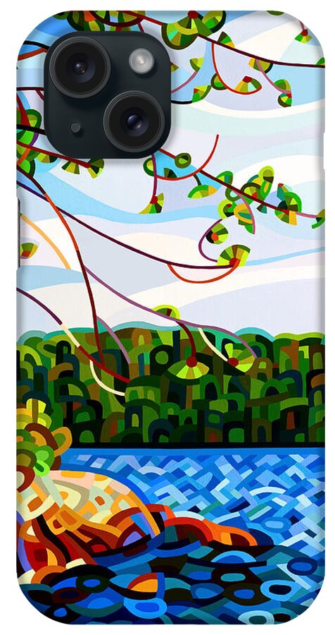 Abstract iPhone Case featuring the painting View From Mazengah by Mandy Budan