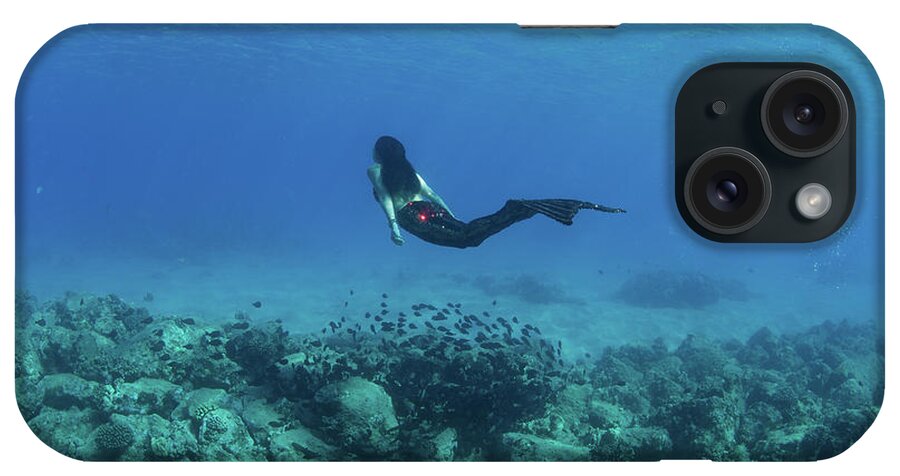 Photography iPhone Case featuring the photograph View Of Mermaid Swimming Undersea by Panoramic Images