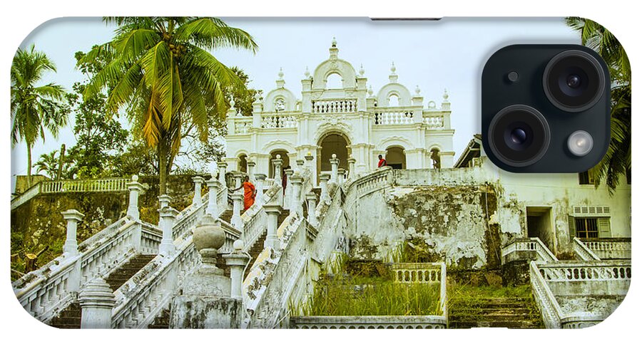 Temple iPhone Case featuring the photograph view to the Dodanduwa Temple by Gina Koch