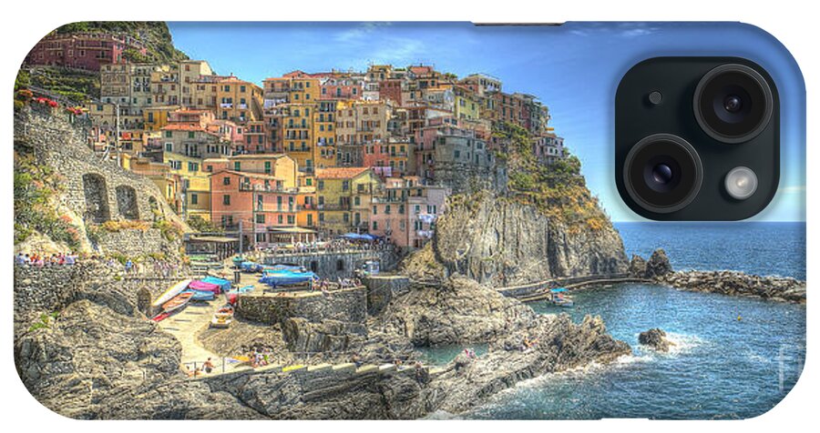 Hdr iPhone Case featuring the photograph Village of Manarola by Alex Dudley