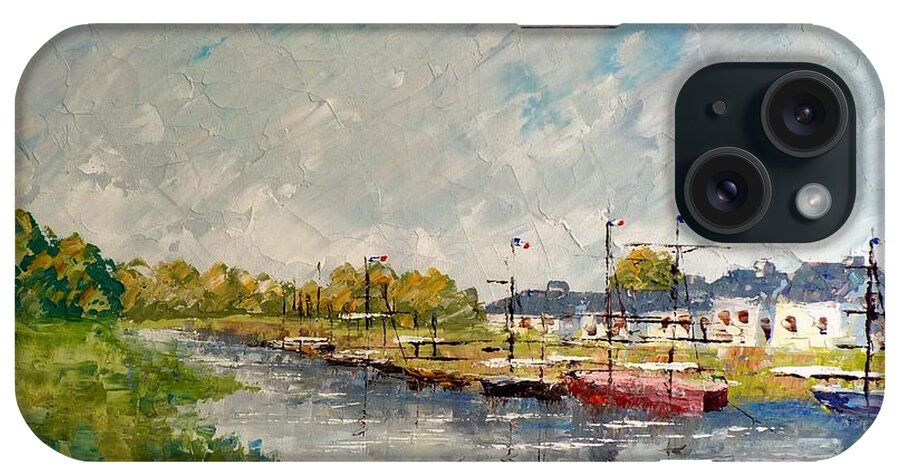 France iPhone Case featuring the painting Villequier Normandy by Frederic Payet