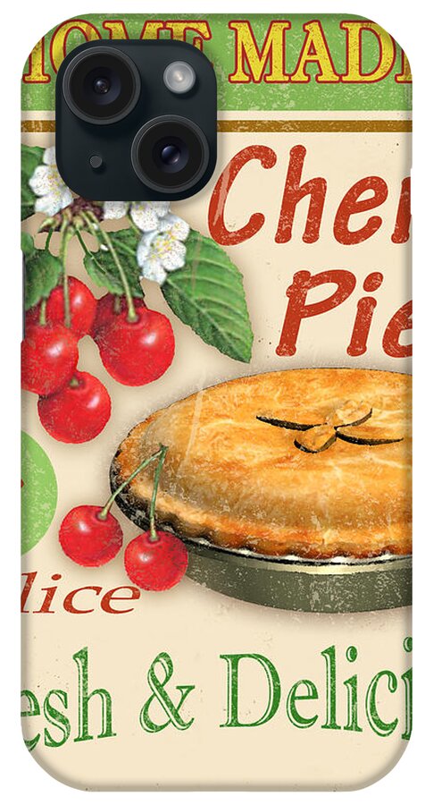 Jean Plout iPhone Case featuring the digital art Vintage Cherry Pie Sign by Jean Plout