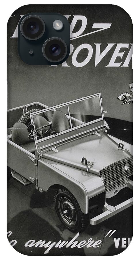 Landrover iPhone Case featuring the photograph Vintage Land Rover Advert by Georgia Fowler
