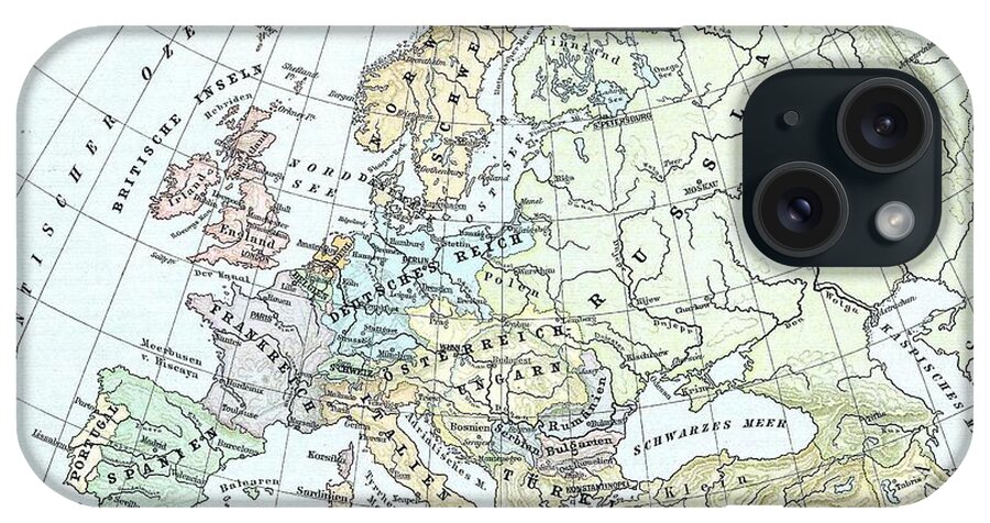 Europe iPhone Case featuring the photograph Vintage Map of Europe 1899 by Adam Shaw