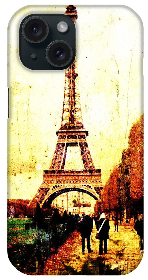 Vintage iPhone Case featuring the digital art Vintage Paris by Andrea Barbieri