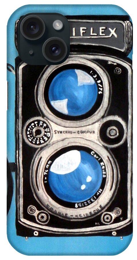 Camera iPhone Case featuring the painting Vintage View Camera by Karyn Robinson