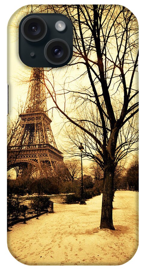 Scenics iPhone Case featuring the photograph Vintage View Of Tour Eiffel During A by Franckreporter