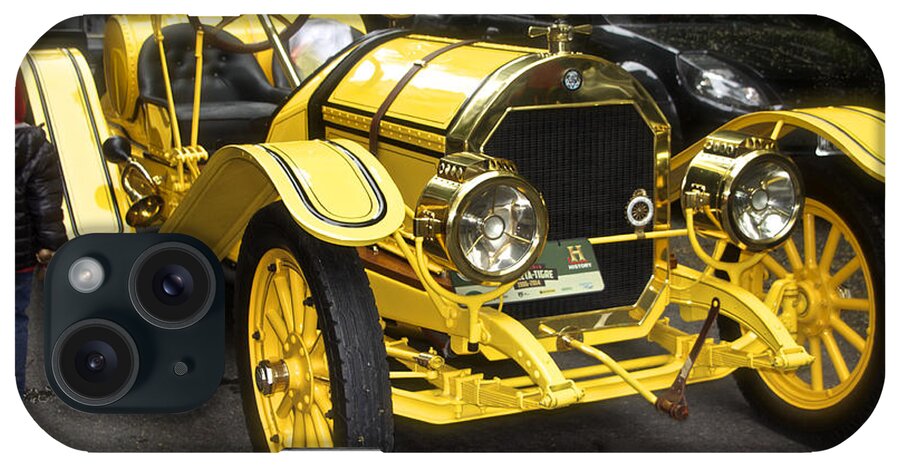 Automobile iPhone Case featuring the photograph Vintage Yellow Roadster by Venetia Featherstone-Witty