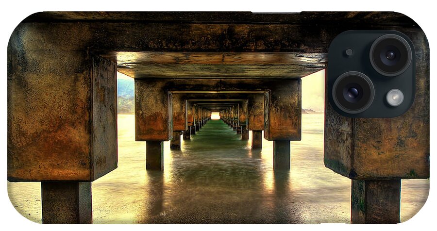 Hanalei Pier iPhone Case featuring the photograph Vintaged Hanalei Pier by Ryan Smith