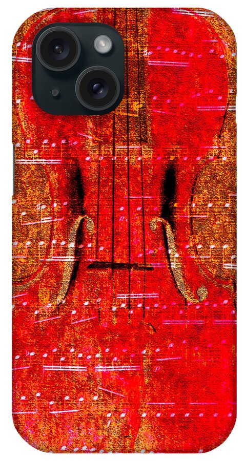 Classical Music iPhone Case featuring the digital art Viola Red by John Vincent Palozzi