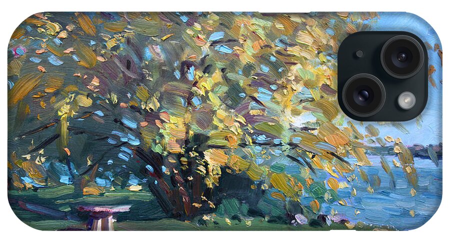 Fall iPhone Case featuring the painting Viola Walking in the Park by Ylli Haruni