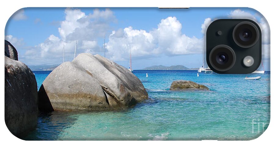 Virgin Islands iPhone Case featuring the photograph Virgin Islands the Baths with Boats by Robyn Saunders