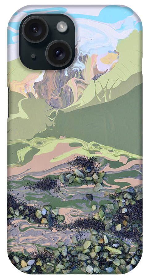 Volcano iPhone Case featuring the mixed media Volcano In The Mist by Donna Blackhall