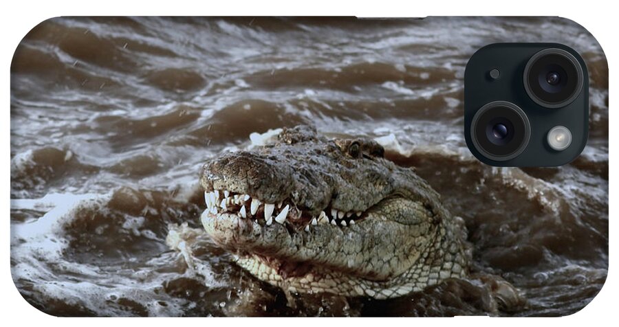 #crocodile iPhone Case featuring the photograph Voracious Crocodile In Water by Ramabhadran Thirupattur