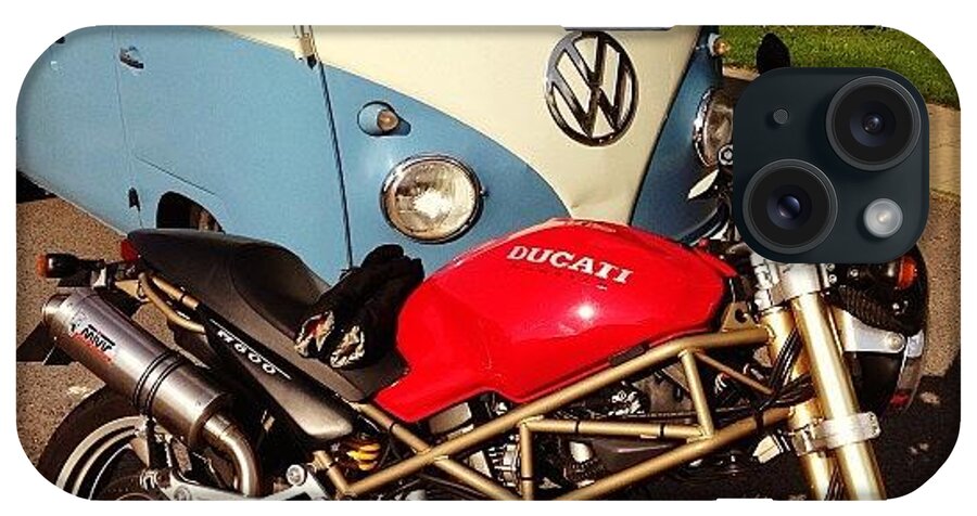 Instabike iPhone Case featuring the photograph #vw #split #camper #1060 #ducati by Martin Page