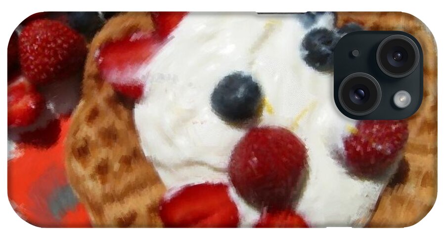 Blueberries iPhone Case featuring the painting Waffles by Bruce Nutting