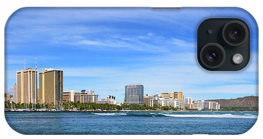 Waikiki Beach iPhone Case featuring the photograph Waikiki and Diamond Head From the West by Aloha Art
