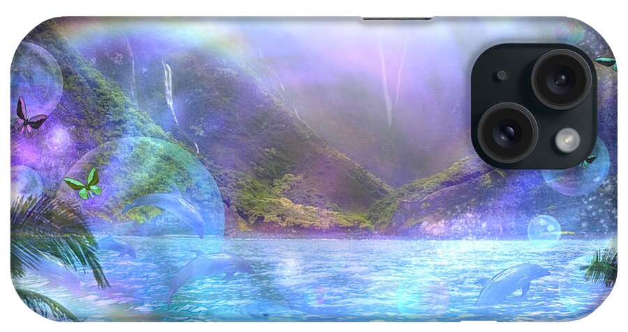 Alixandra Mullins iPhone Case featuring the photograph Waimia Dolphin by MGL Meiklejohn Graphics Licensing