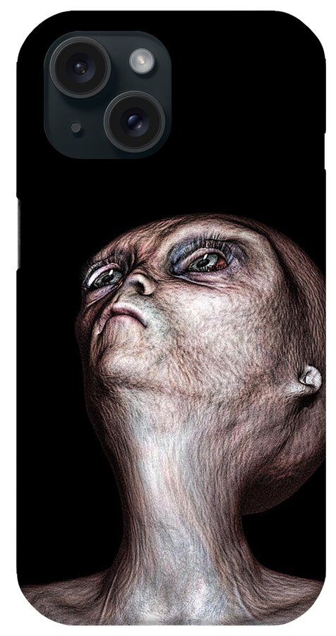  Alien Abduction iPhone Case featuring the digital art Waiting by Bob Orsillo