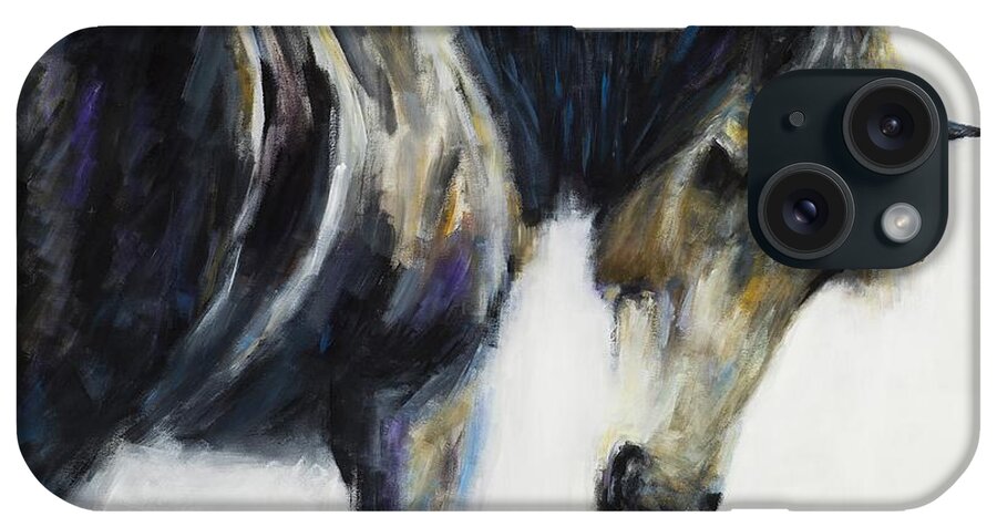 Horses iPhone Case featuring the painting Waiting by Frances Marino