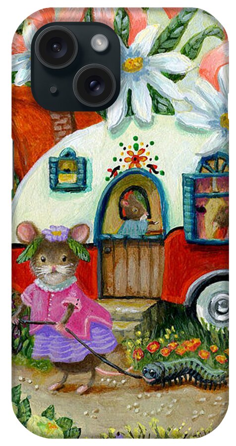 Mouse iPhone Case featuring the painting Walking My Pet by Jacquelin L Westerman
