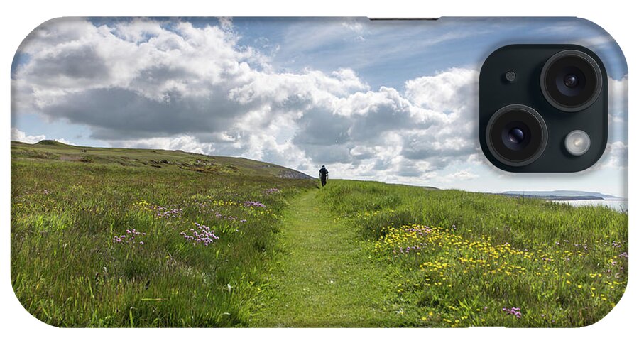 People iPhone Case featuring the photograph Walking The Isle Of Wight Coastal Path by S0ulsurfing - Jason Swain