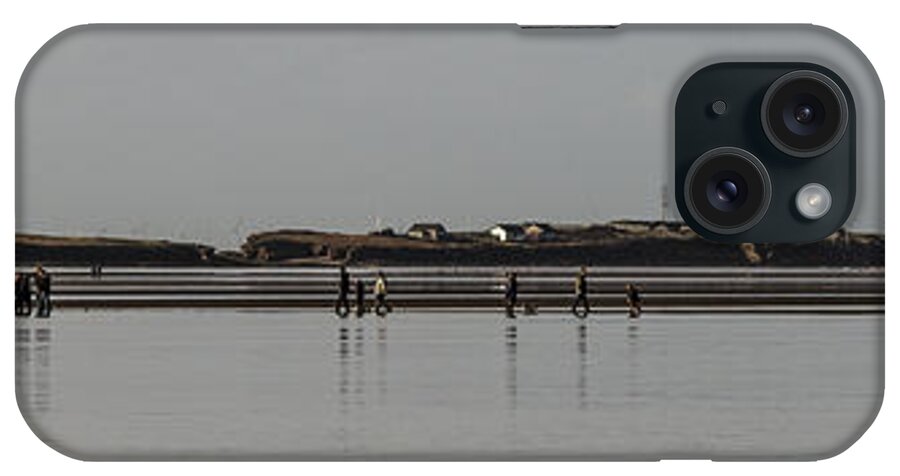 Hilbre Island iPhone Case featuring the photograph Walking the Wall by Spikey Mouse Photography