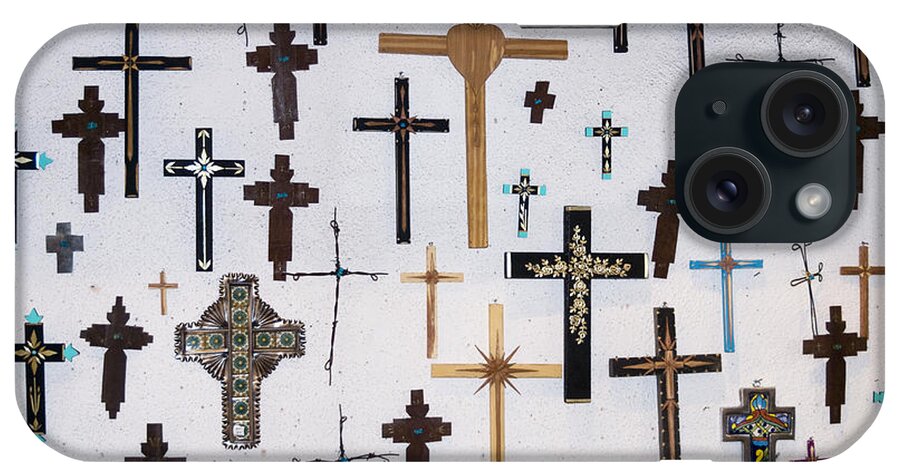 Crucifxes iPhone Case featuring the photograph Wall of Crosses by John Greco