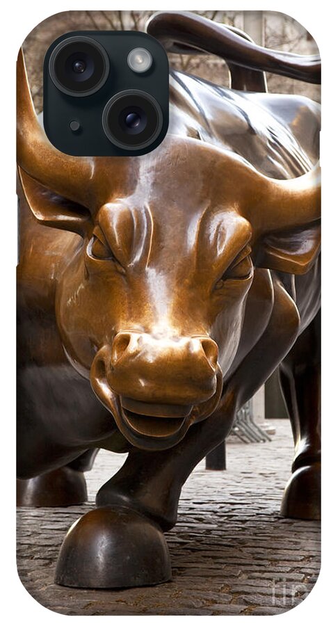 New York iPhone Case featuring the photograph Wall Street Bull by Brian Jannsen