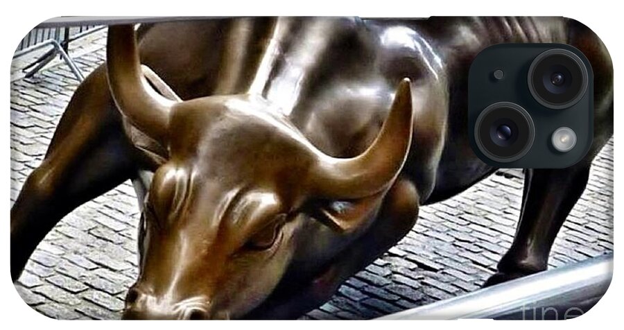 Wall Street Bull Statue iPhone Case featuring the photograph Wall Street Bull Statue by Susan Garren