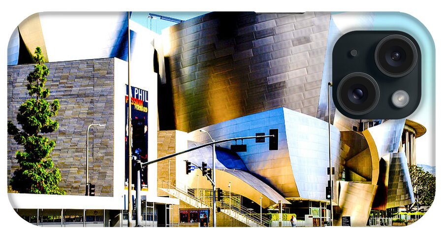 Rebecca Dru Photography iPhone Case featuring the photograph Walt Disney Concert Hall view From Grand St by Rebecca Dru