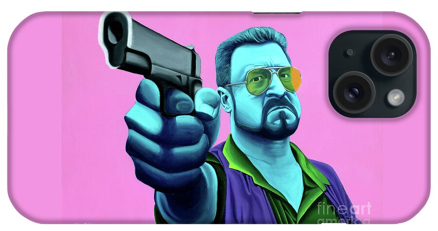 The Big Lebowski Paintings iPhone Case featuring the painting Walter by Ellen Patton