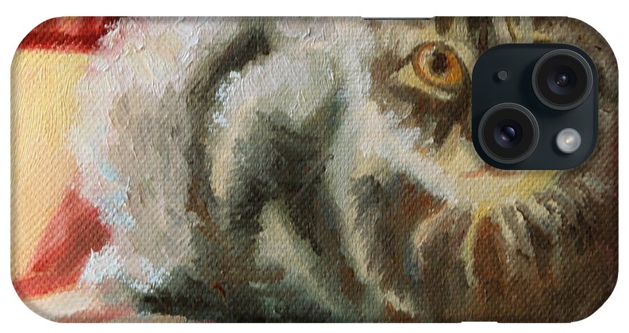 Cat iPhone Case featuring the painting Warm Kitty by Beth Johnston