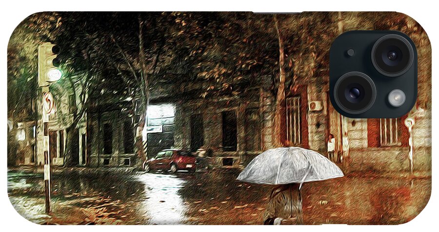 Rain iPhone Case featuring the digital art Warm Rainy Evening by Pennie McCracken