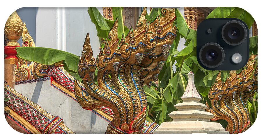 Temple iPhone Case featuring the photograph Wat Dokmai Phra Ubosot Stair Naga DTHB1783 by Gerry Gantt