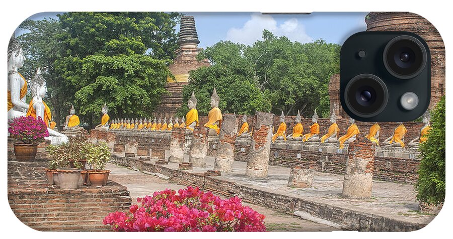Scenic iPhone Case featuring the photograph Wat Phra Chao Phya-Thai Buddha Images and Ruined Chedi DTHA004 by Gerry Gantt