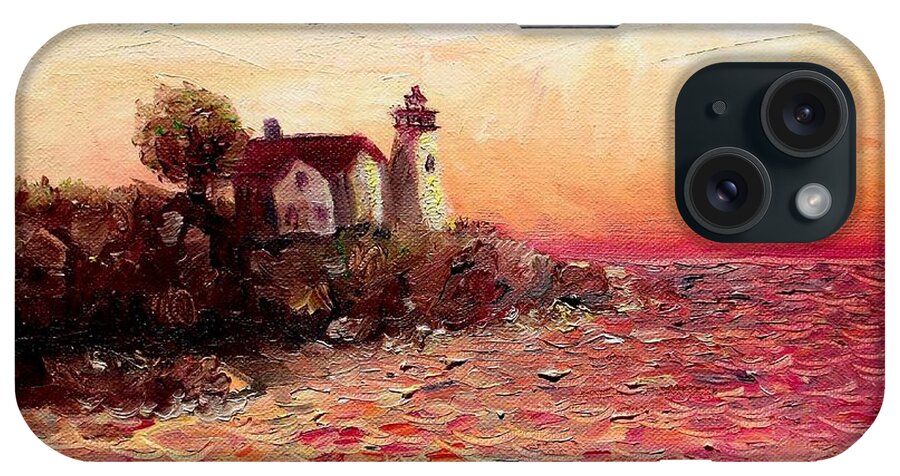 Lighthouse iPhone Case featuring the painting Watch Over Me by Shana Rowe Jackson